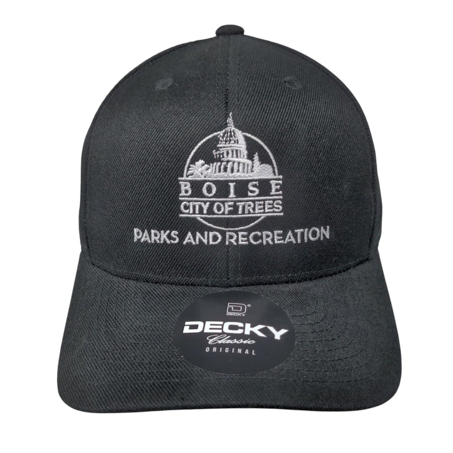 Boise City Of Trees Strapback Hat Black OSFM Embroidered Decky 6 Panel