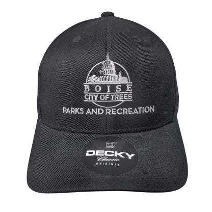 Boise City Of Trees Strapback Hat Black OSFM Embroidered Decky 6 Panel