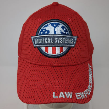 Tactical Systems Law Enforcement Baseball Cap Red OS Patriotic Mountain Lakes
