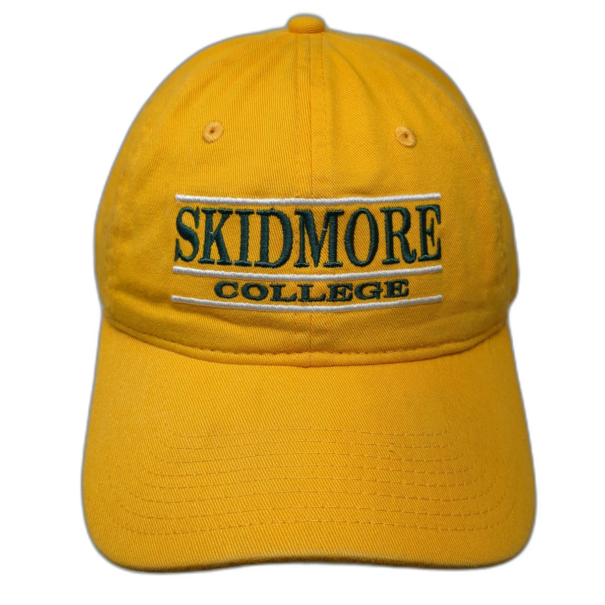 The Game Skidmore College NCAA Yellow Cap OSFM Cotton Slideback Logo Hat