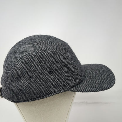 Storied Hats 5 Panel Gray XL Herringbone Recycled Wool Slideback Hat Strap