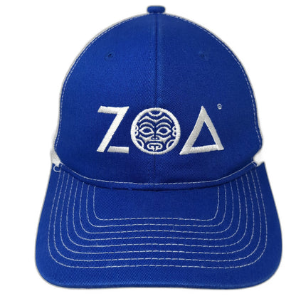 Port Authority Trucker Hat Blue White One Size ZOA Energy Drink Tiki Snapback