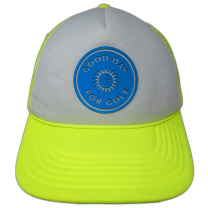 Port Authority Trucker Hat Green White Blue One Size Mesh Back Foam Golf Hat