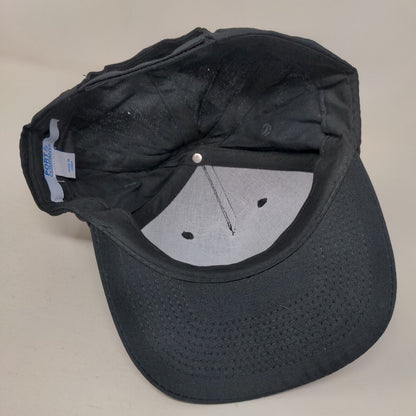 Splatter Strapback Hat Black One Size Adjustable 5 Panel Cotton Port & Company