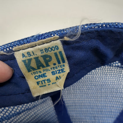 Kap.II Trucker Hat Blue One Size Paraclipse Satellite TV System Mesh Snapback