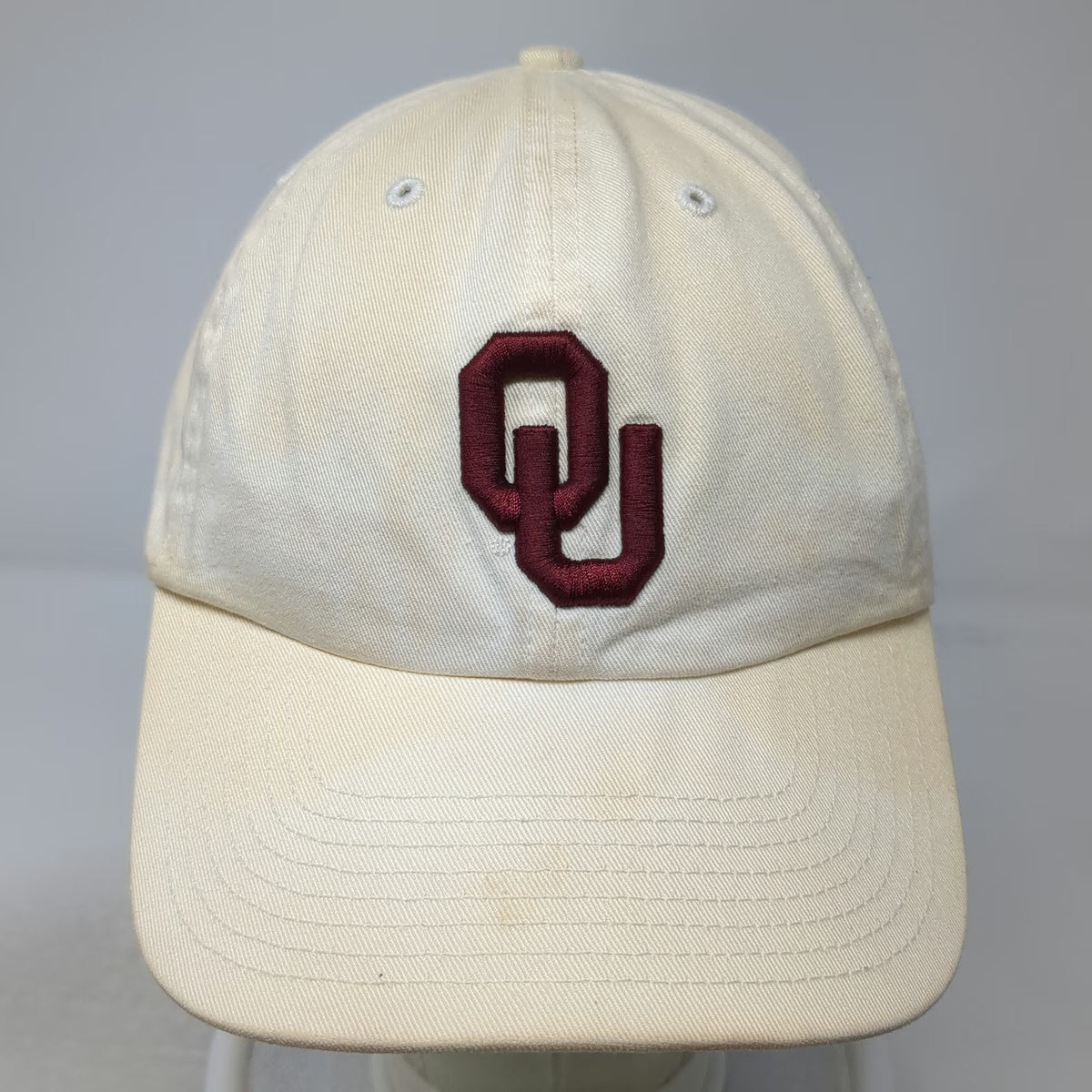 Oklahoma Sooners NCAA Twins Enterprise Cap Beige L Fitted OU Logo Script Cotton