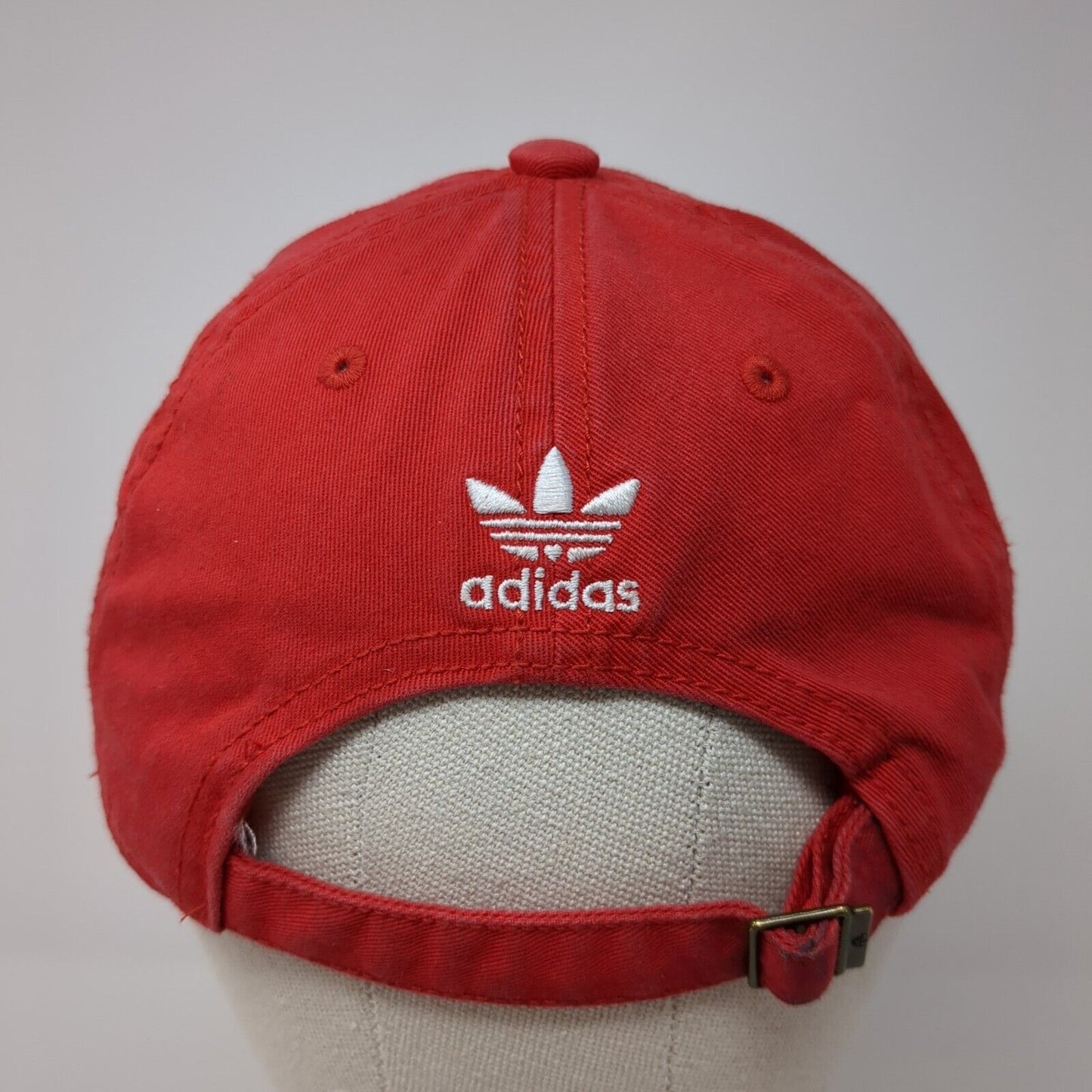 Adidas Slideback Hat Red One Size Adjustable Embroidered Trefoil 6 Panel
