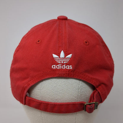 Adidas Slideback Hat Red One Size Adjustable Embroidered Trefoil 6 Panel