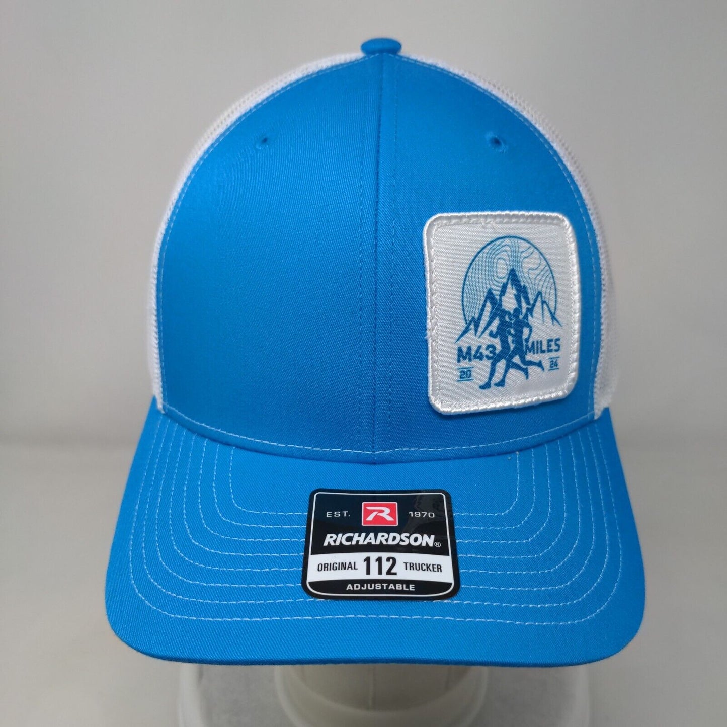 M43 Miles 2024 Snapback Mesh Back Trucker Hat Blue Adjustable Richardson