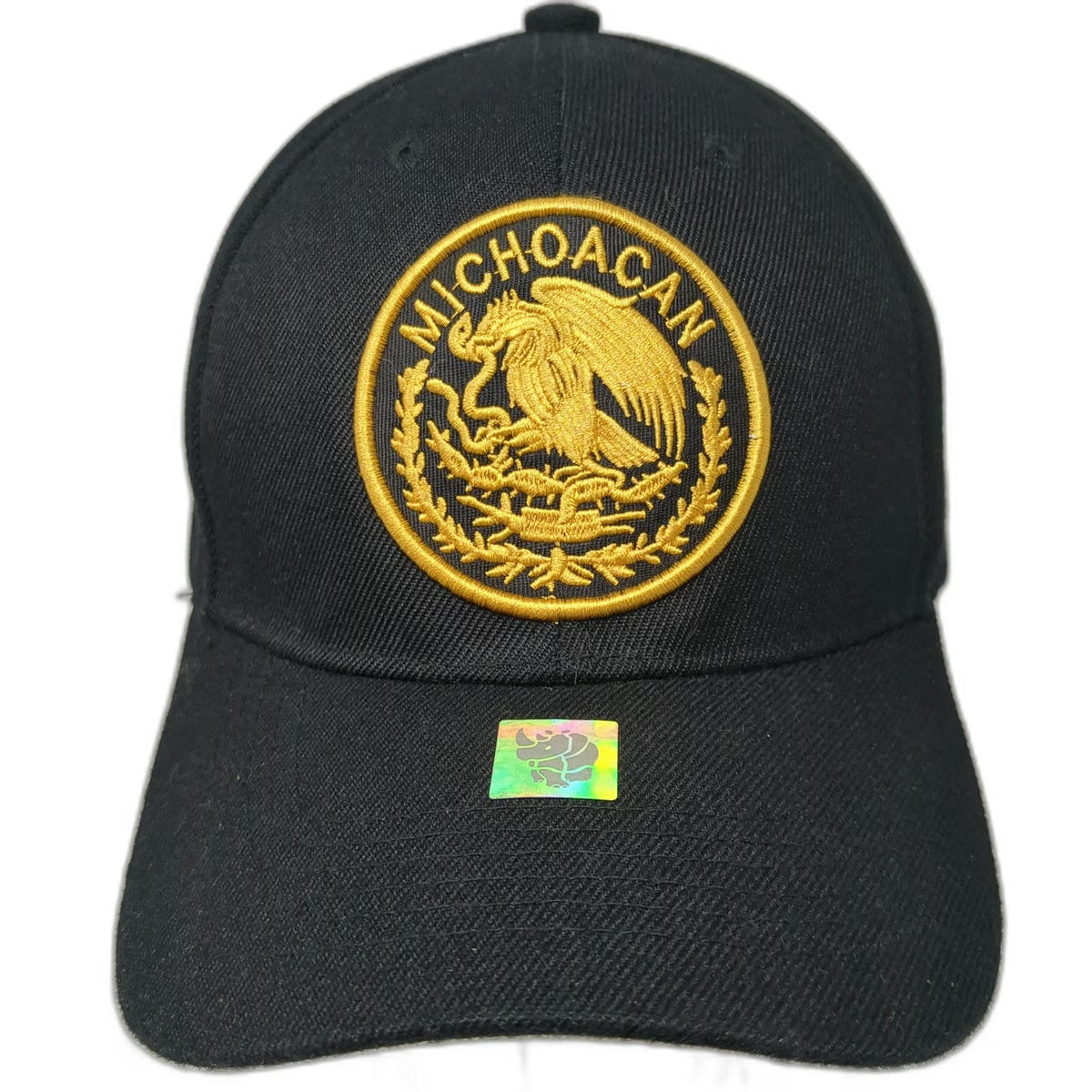Black Gold Baseball Cap One Size Michoacan Mexico Eagle Snake Strapback Hat