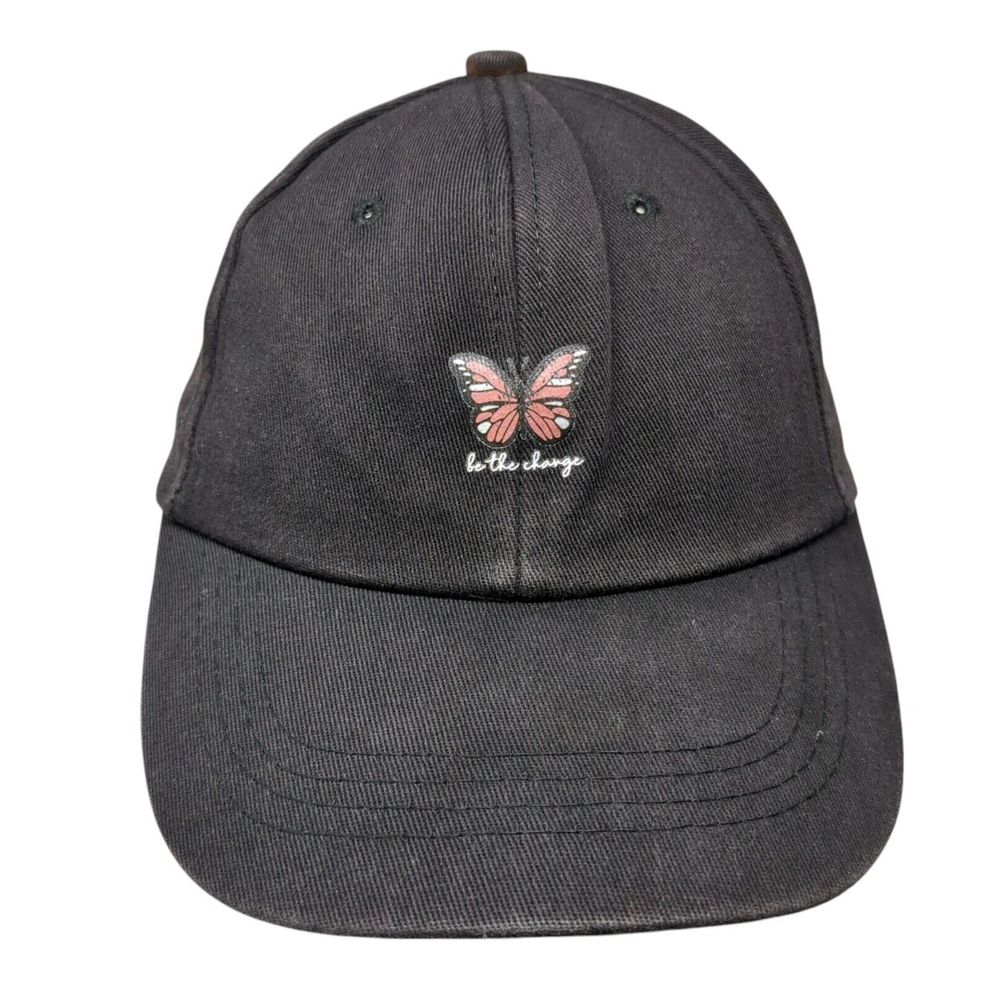 Be The Change Butterfly Slideback Baseball Cap Black OS Adjustable Polyester