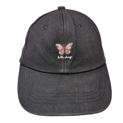 Be The Change Butterfly Slideback Baseball Cap Black OS Adjustable Polyester