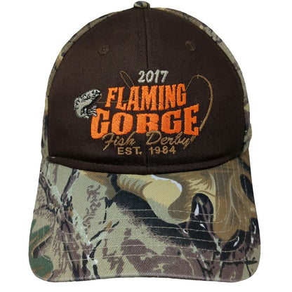 OTTO Baseball Cap Brown Green One Size Flaming Gorge Fish Derby Camo Fishing Hat