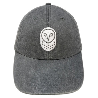 Adams Baseball Cap Gray One Size Leather Strapback Owl Logo Samsara Hat