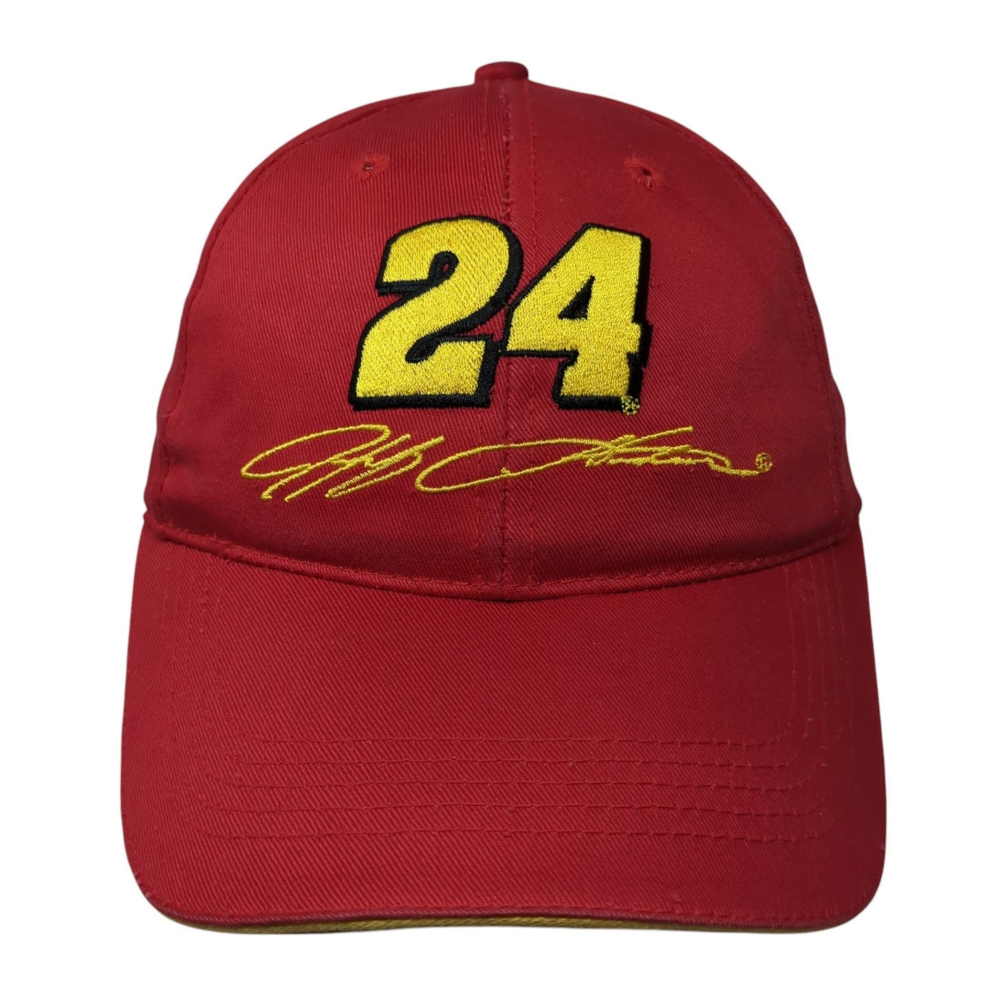 24 Jeff Gordon Strapback Hat Red One Size Adjustable Embroidered Chase