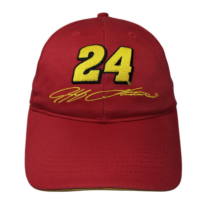 24 Jeff Gordon Strapback Hat Red One Size Adjustable Embroidered Chase