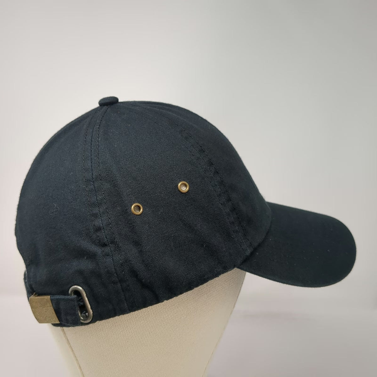 Anvil Baseball Cap Black One Size Solid Cotton Slideback Buckle Blank Hat