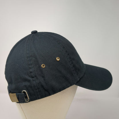 Anvil Baseball Cap Black One Size Solid Cotton Slideback Buckle Blank Hat