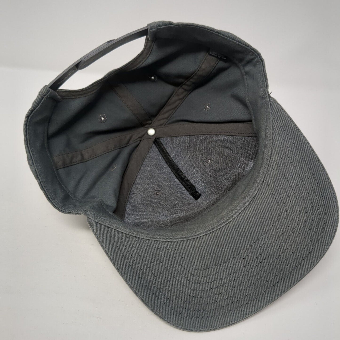 World Cycle & XC Ski Patch Snapback Hat Gray One Size Solid Adjustable