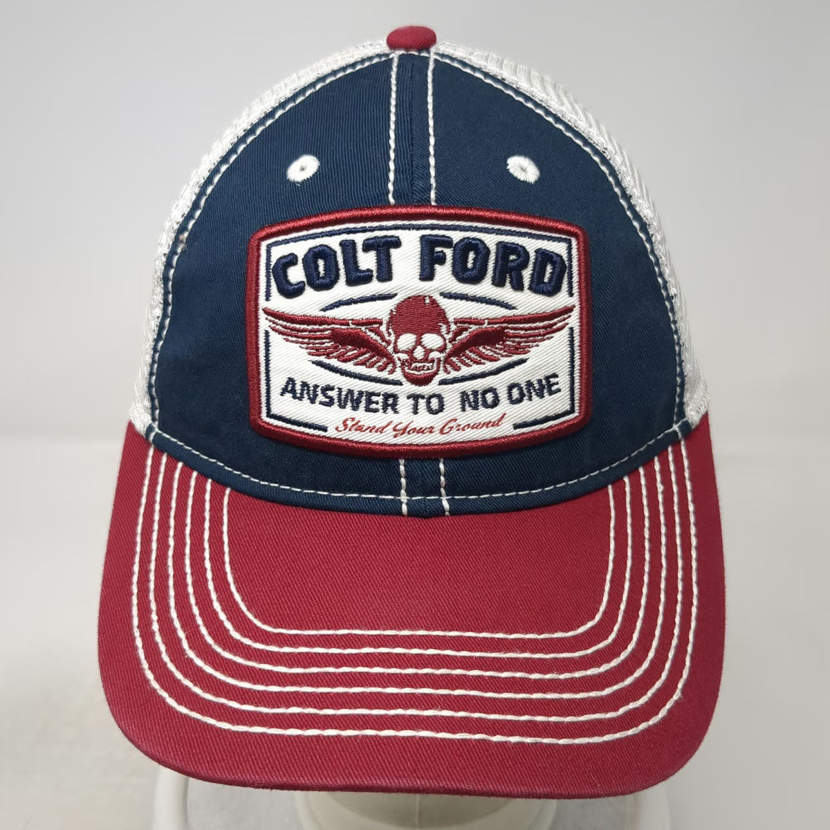Paramount Outdoors Colt Ford Trucker Hat Blue Red White OSFM Winged Skull Mesh