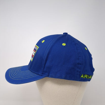 Ariat Strapback Hat Blue One Size Adjustable Embroidered Vented Holes 6 Panel