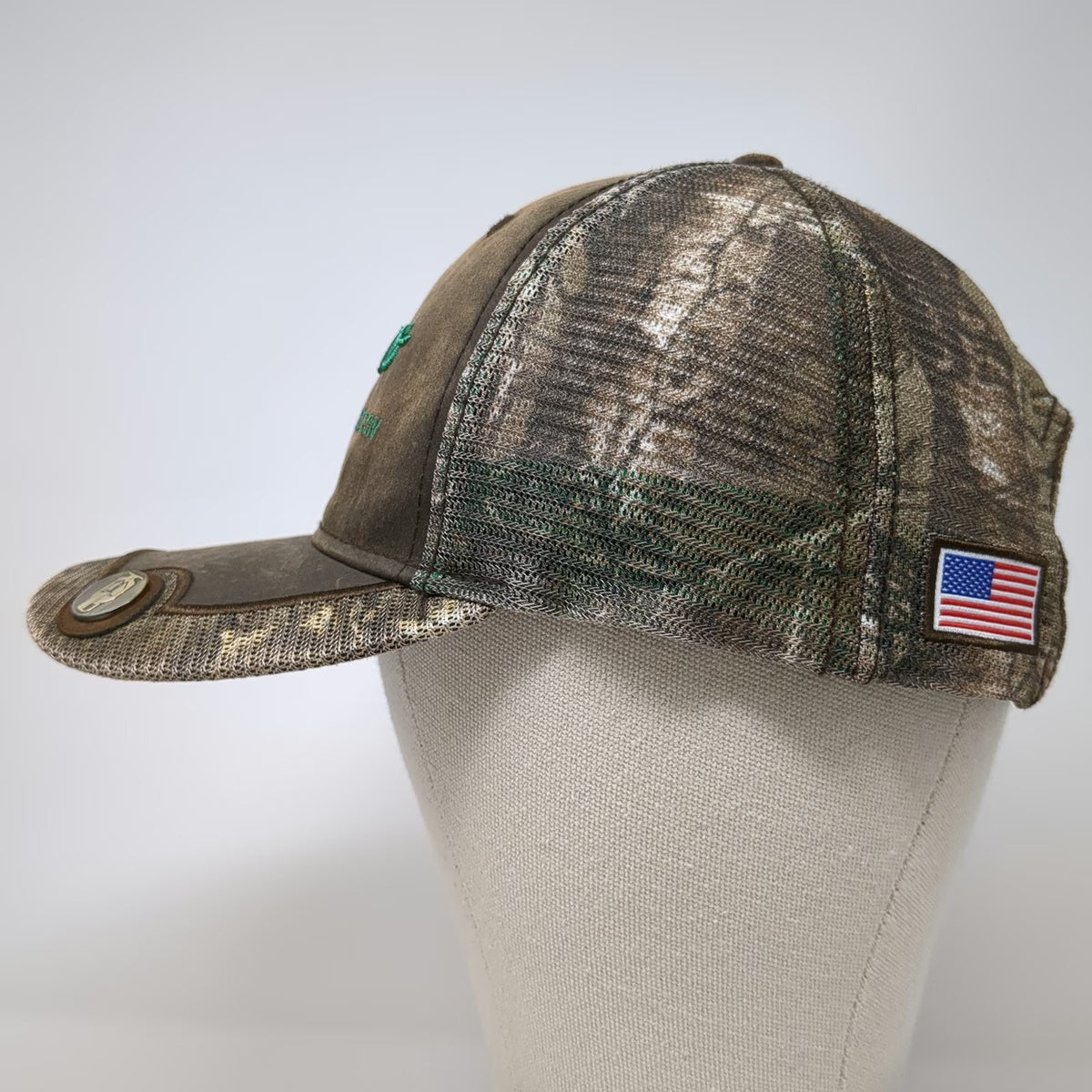 Viking Fire Protection Baseball Cap Brown One Size Camo Mesh USA Flag Patch Hat