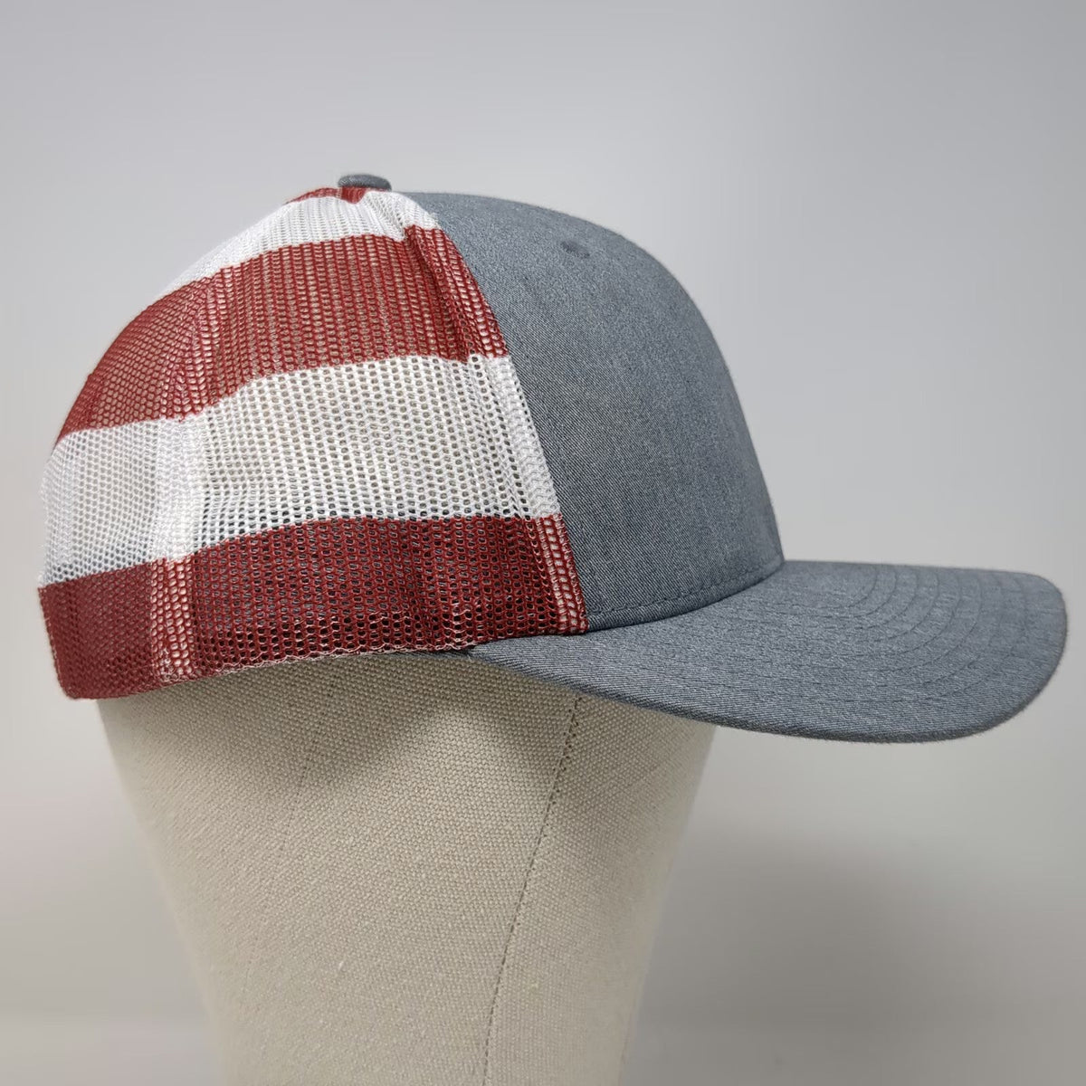 Richardson Trucker Hat Gray One Size American Flag Mesh CAPITAL Trex Embroidery