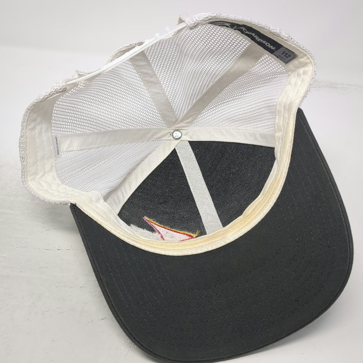 Richardson Trucker Hat Gray One Size Banner Bank Mesh Back Snapback Adjustable