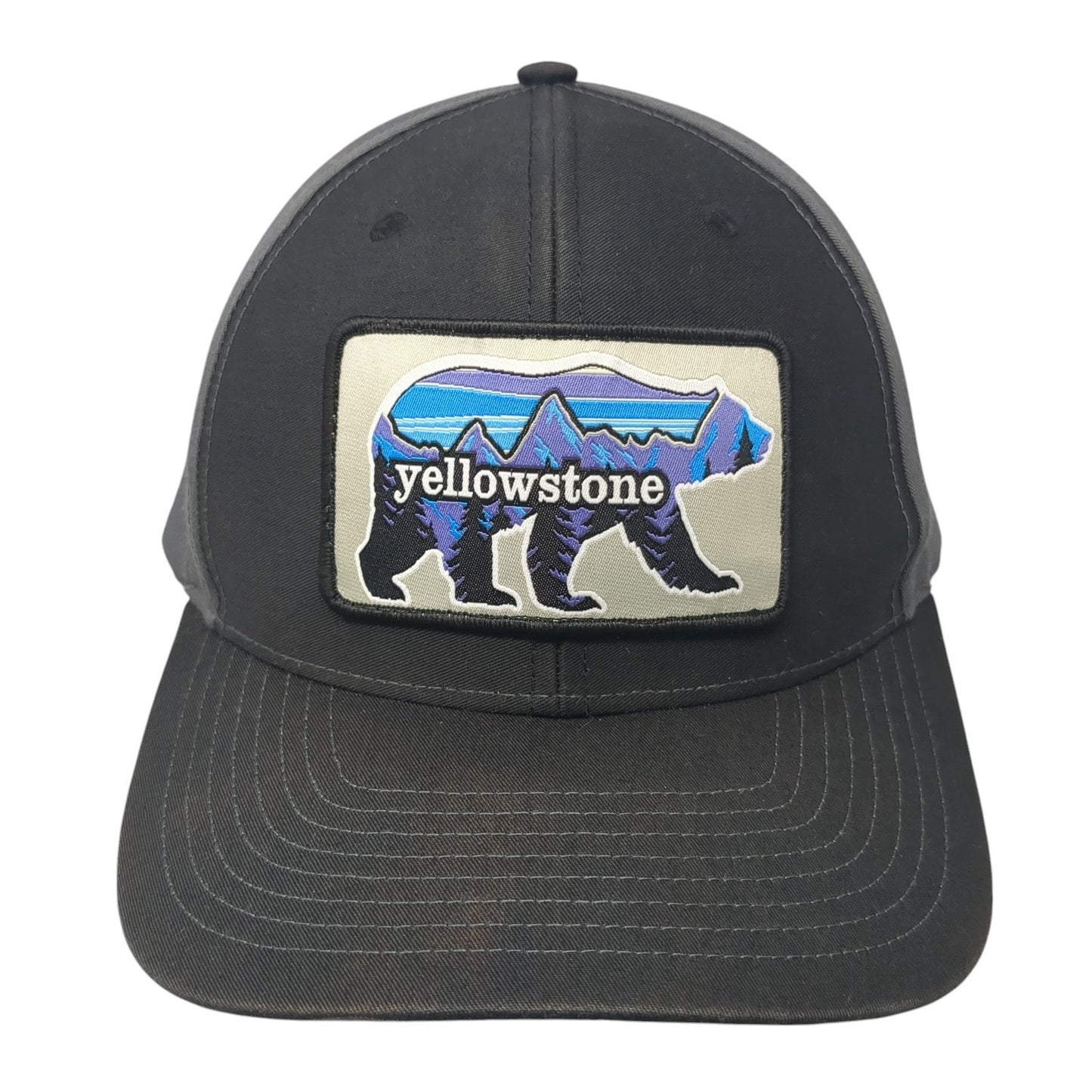 Yellowstone Bear Snapback Hat Black One Size Adjustable Richardson