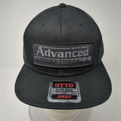 Advanced Heating & Cooling Snapback Trucker Hat Black One Size Flat Bill