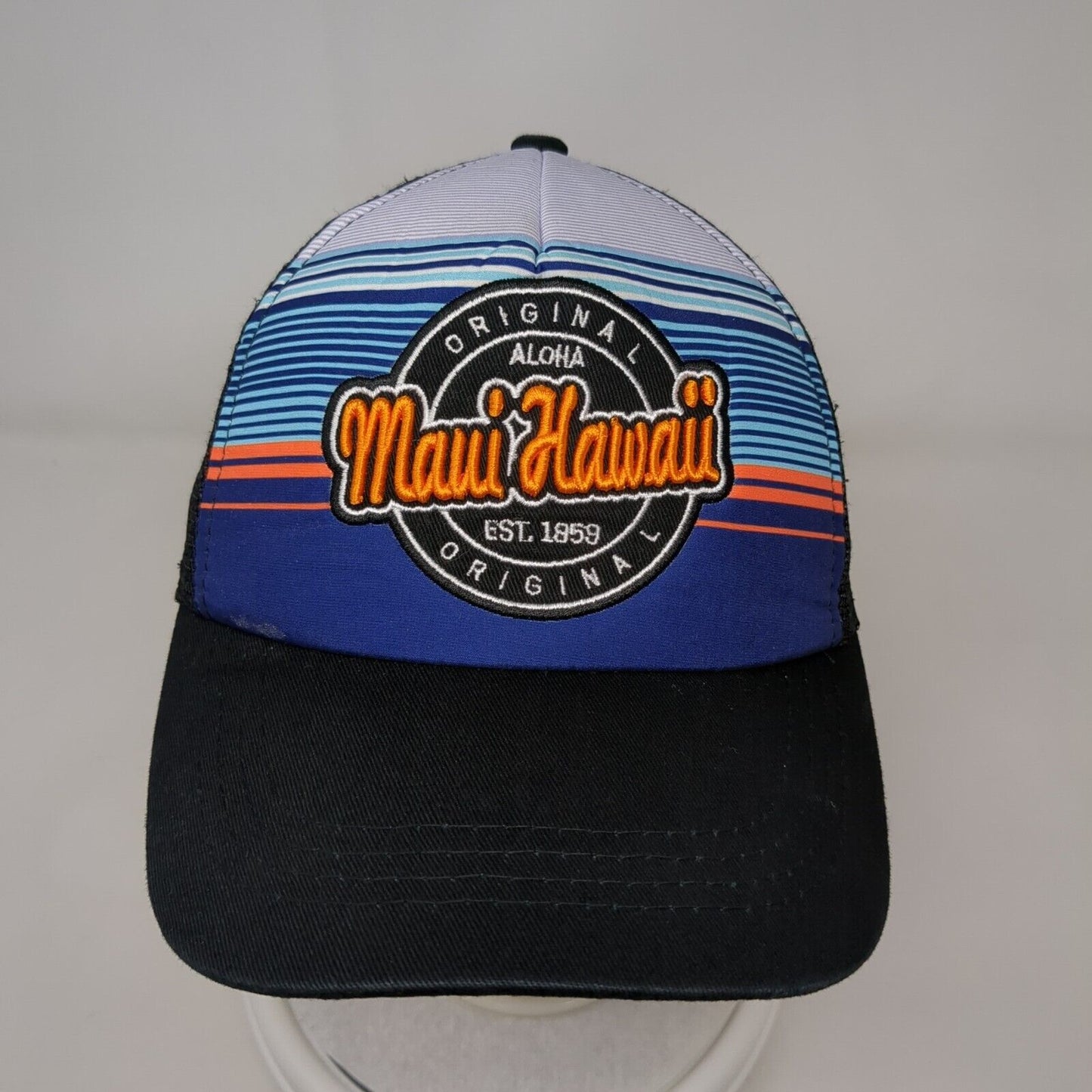 Maui Hawaii Aloha Snapback Trucker Hat Multi One Size Striped Mesh Back