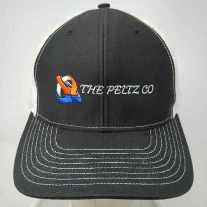 Richardson Trucker Hat Black One Size The Peltz Co Logo Snapback Contrast Stitch
