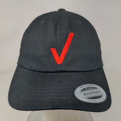Yupoong Classics Slideback Hat Black Red Checkmark Embroidered Logo