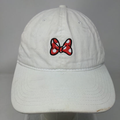 Minnie Mouse Slideback Hat White One Size Adjustable Embroidered Disney