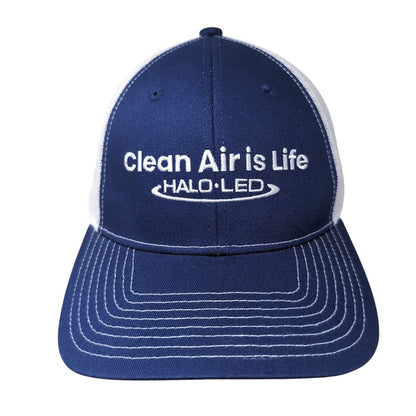 Clean Air Is Life Halo Led Snapback Trucker Hat Blue OS Adjustable Mesh Back