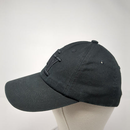 NY New York Slideback Hat Black One Size Adjustable Solid 6 Panel