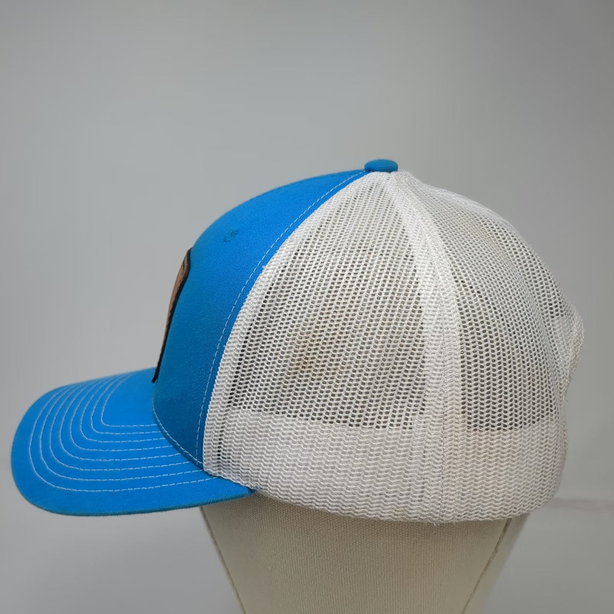 Richardson Trucker Hat Blue One Size Elgin Stampede Leather Patch Snapback