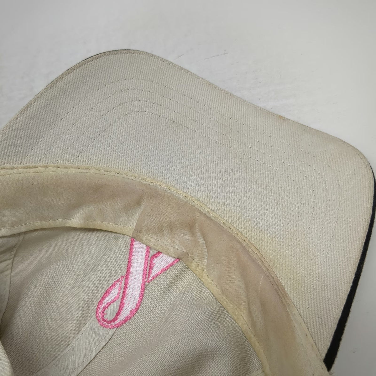 Vitronic Baseball Cap Beige OS Rhinestone Pink Ribbon Shane Co BCA Hat Slideback