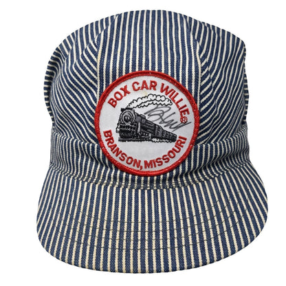 Lambert Snapback Blue White One Size Box Car Willie Branson Missouri Train Hat