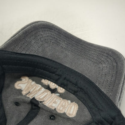San Diego Zoo Hat Gray Baseball Cap One Size Embroidered Faded Cotton Slideback