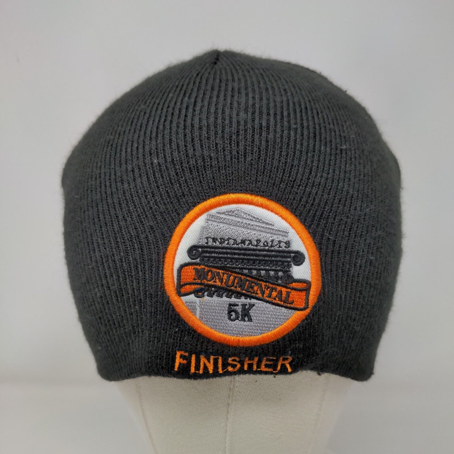 Indianapolis Monumental 5K Finisher Knit Beanie Hat Black One Size Embroidered