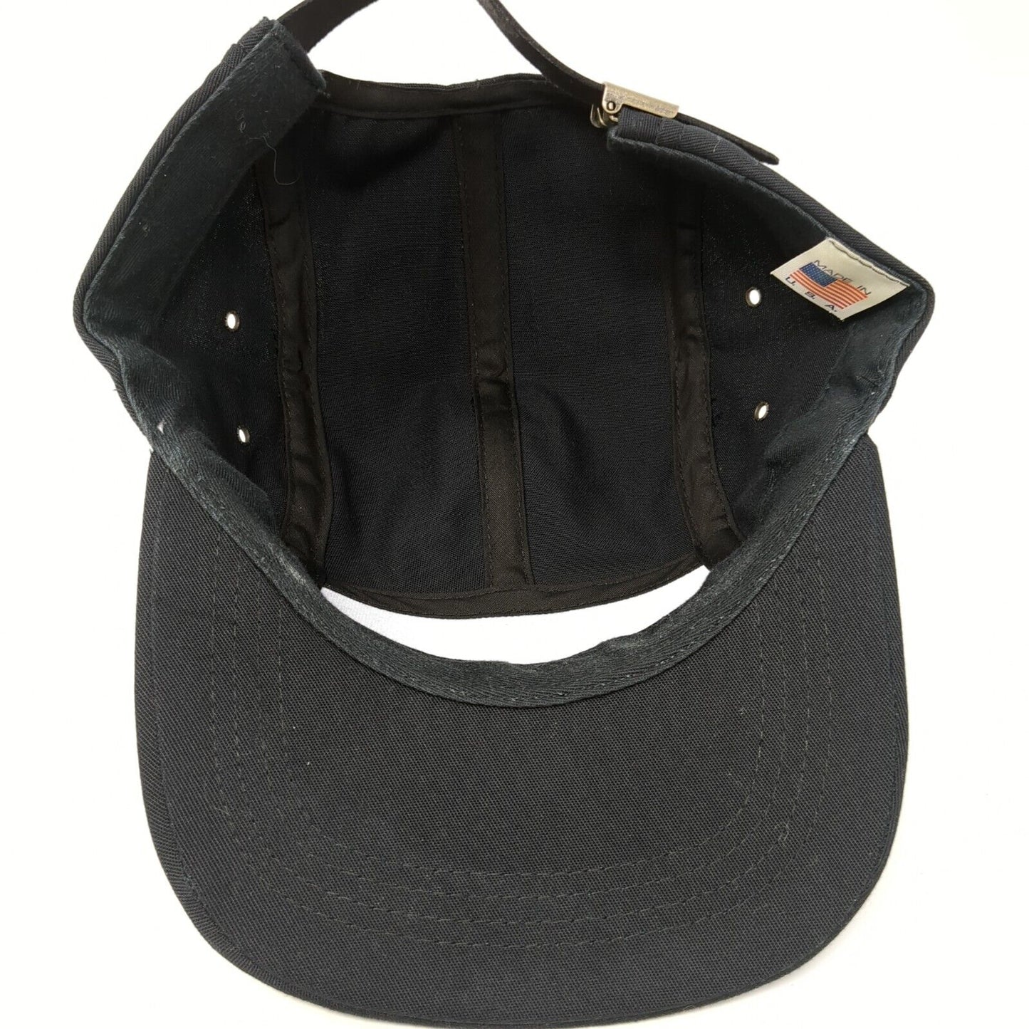 Unbranded Slideback 5 Panel Hat Black One Size Leather Strap Blank