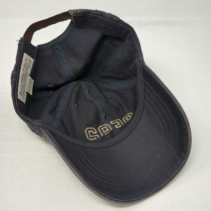 Abercrombie & Fitch Baseball Cap Blue AF92 Leather Strap Stitch Hat Vintage