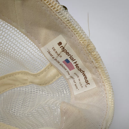 Imperial Baseball Cap Beige South Fork Lodge Idaho Trout Rope Fish Hat Vintage