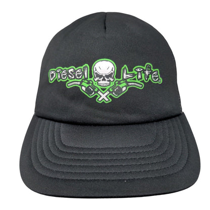 Diesel Life Skull Snapback Mesh Back Trucker Hat Black OSFA Colorblock