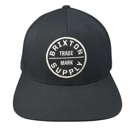 Brixton Supply Trademark Snapback Hat Black One Size Adjustable Embroidered