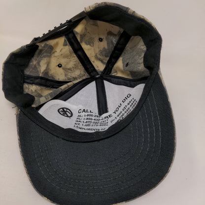 Bell South Snapback Hat Camouflage One Size Adjustable Embroidered 6 Panel