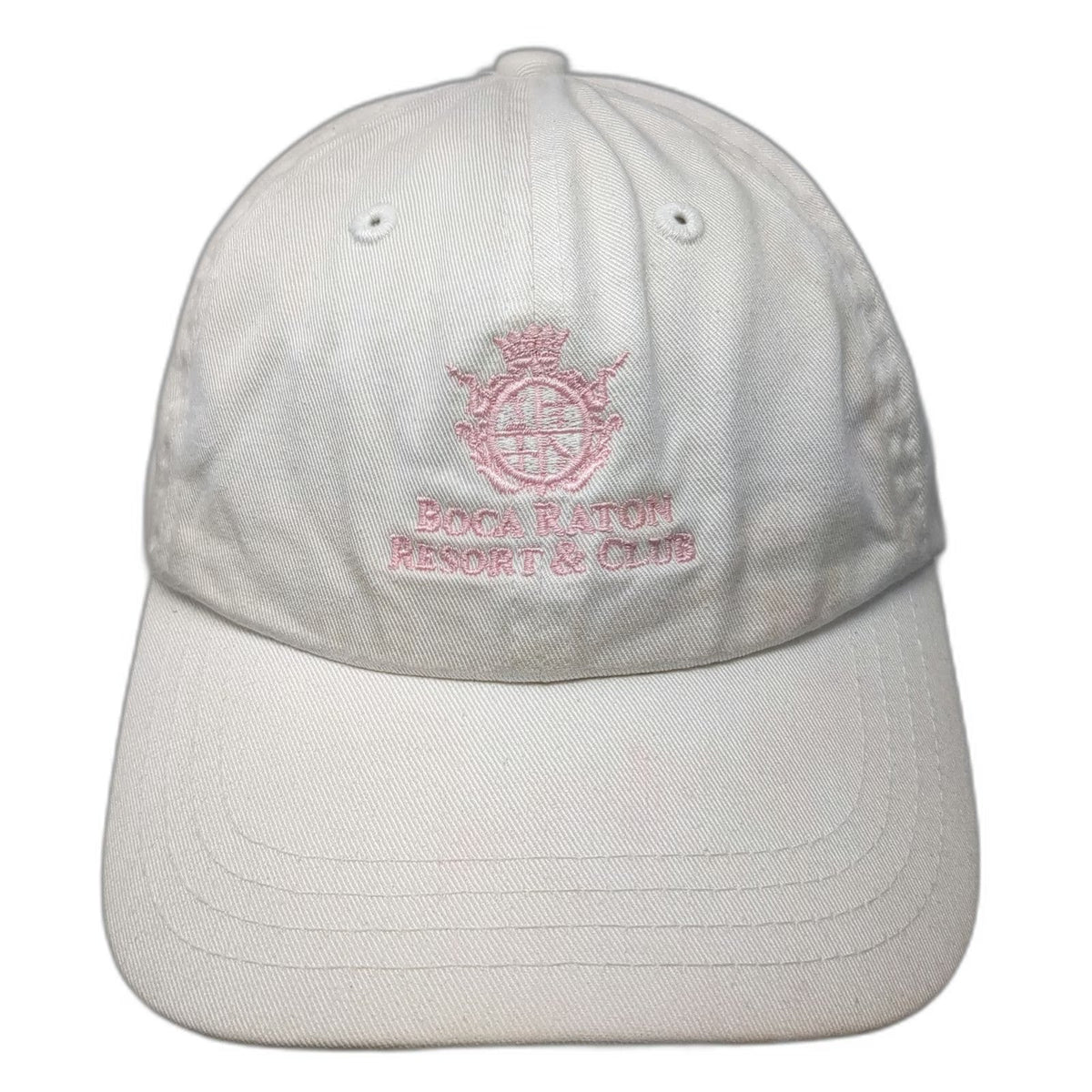 Imperial Baseball Cap White One Size Boca Raton Resort & Club Hat Pink Logo