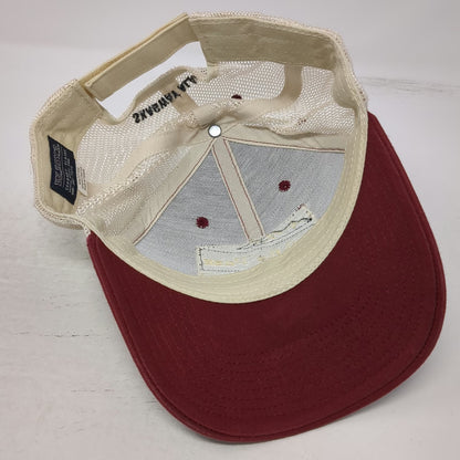 W.P.&Y.R. Baseball Cap Red One Size Skagway Alaska Mesh Patch 1898 Mountains Hat