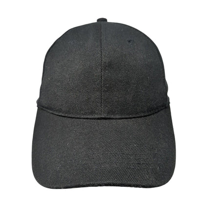 Unbranded Strapback Hat Black One Size Adjustable 6 Panel Blank Polyester